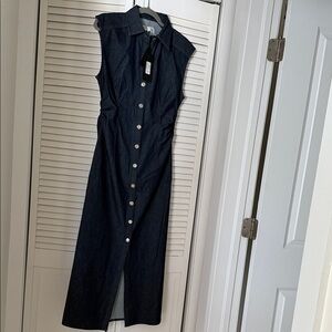 rag & bone Navy Button-Down Midi Dress